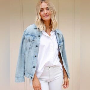 NWT ABLE Merly Classic Denim Jacket in Sunbleached S